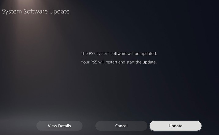 PS5 system update