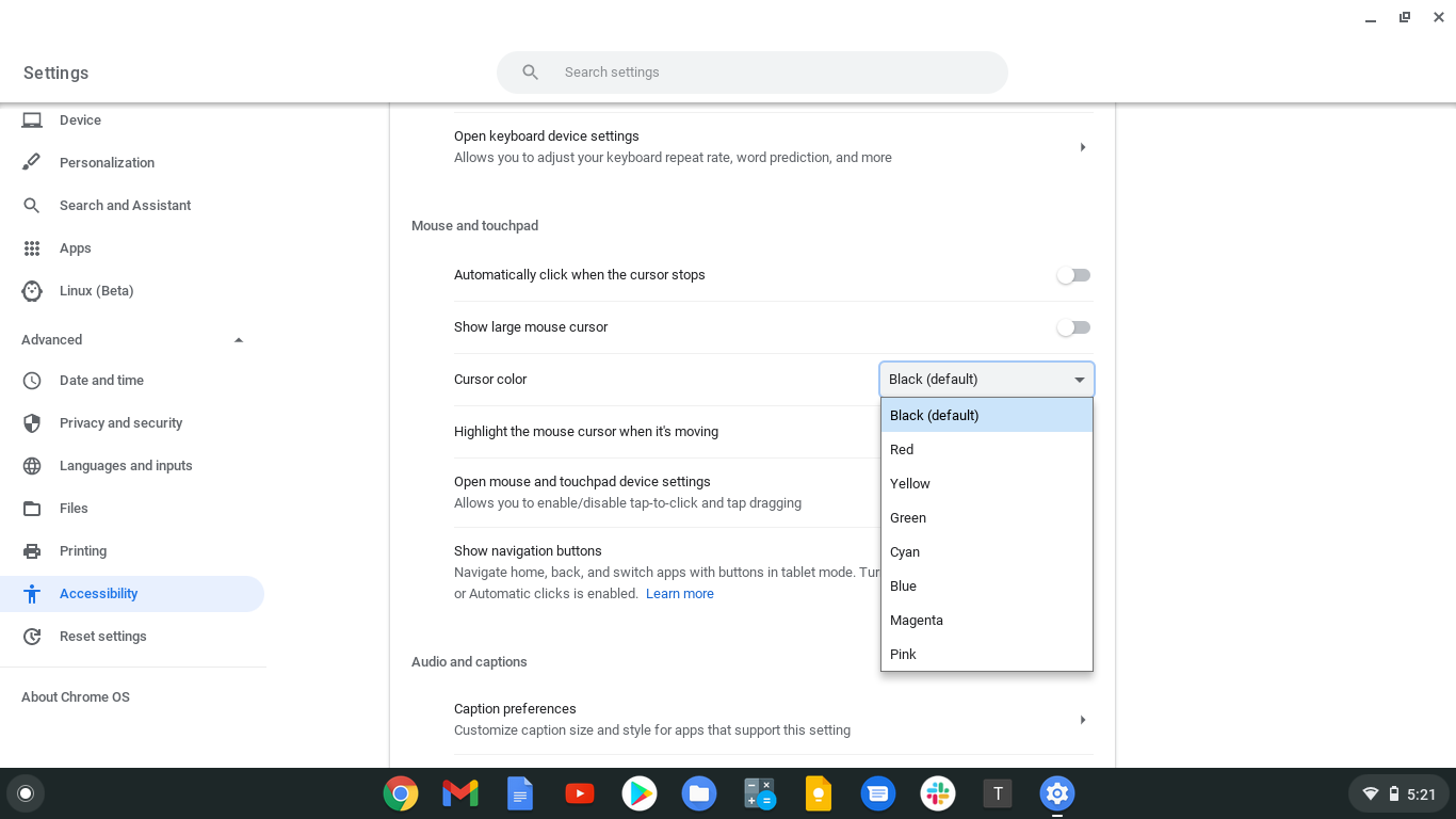 You can now customize your cursor colors in Chrome OS 85. This is what it  looks like! : r/chromeos