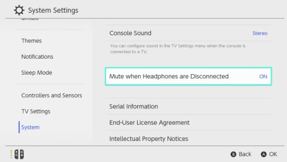 Nintendo Switch mute when headphones are disconnected