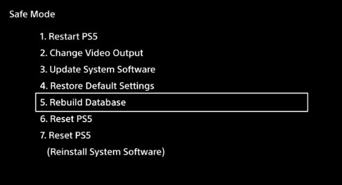 PS5 rebuild database