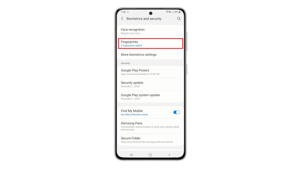 add fingerprint galaxy s21 fngrprnt