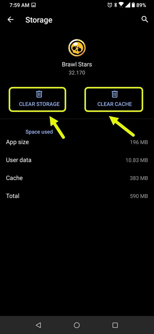 clear storage clear cache