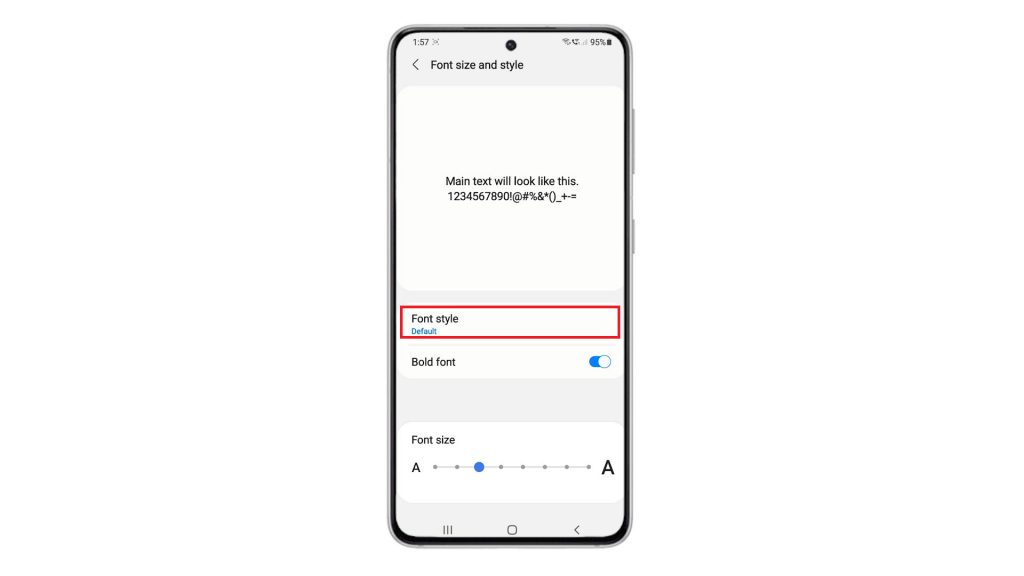 customize galaxy s21 font size and style defaultfont