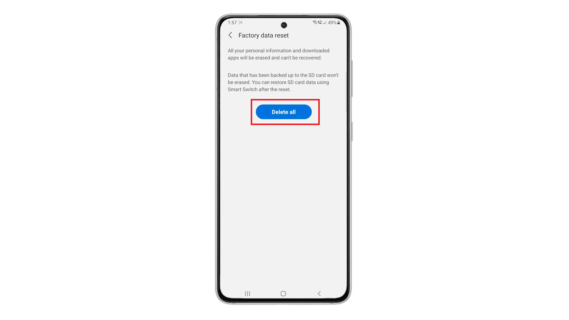 How to Factory Reset Samsung Galaxy S21 via Settings Menu Erase All