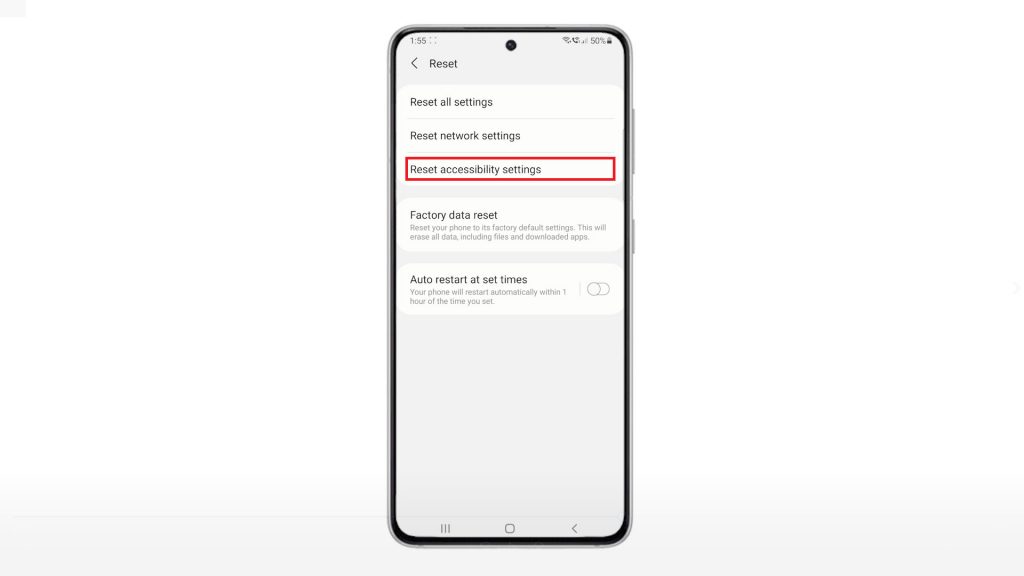 reset accessibility settings galaxy s21 resaccstngs