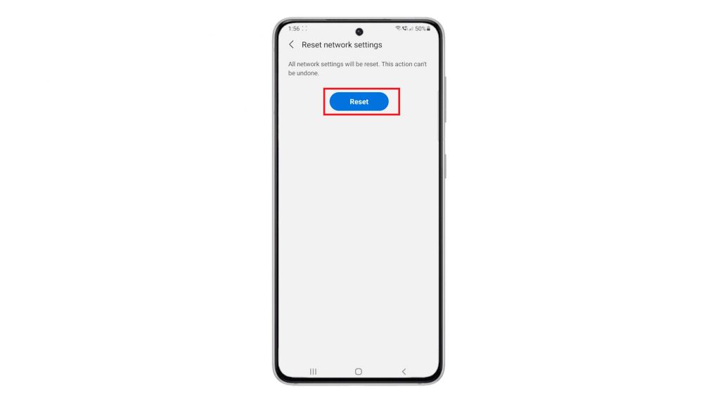 reset network settings galaxy s21 confirmreset
