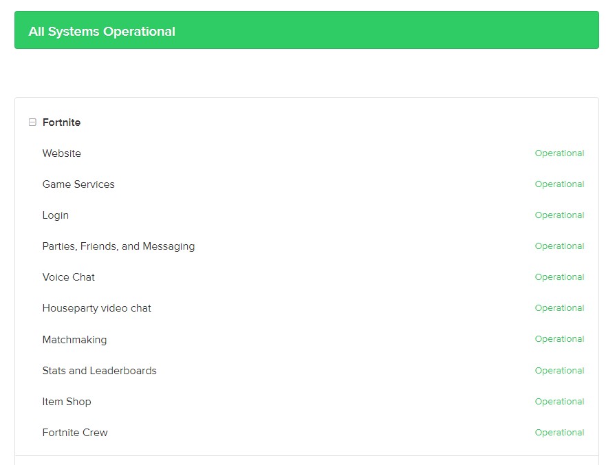 Fortnite server status