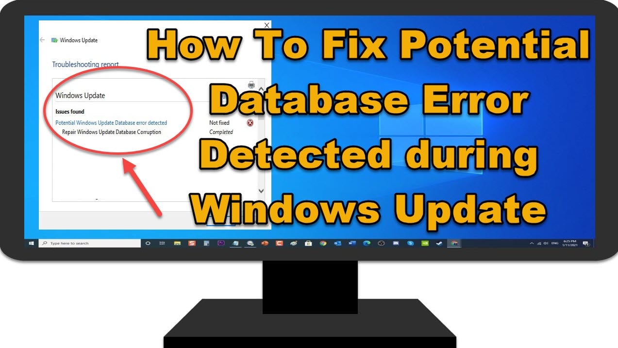 repair windows update database corruption not fixed