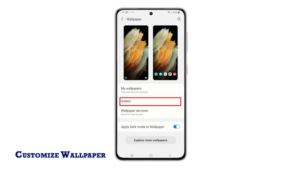 customize galaxys21 homescreen gallery