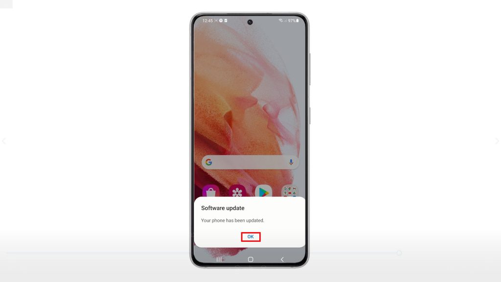 install new firmware update galaxy s21 ok