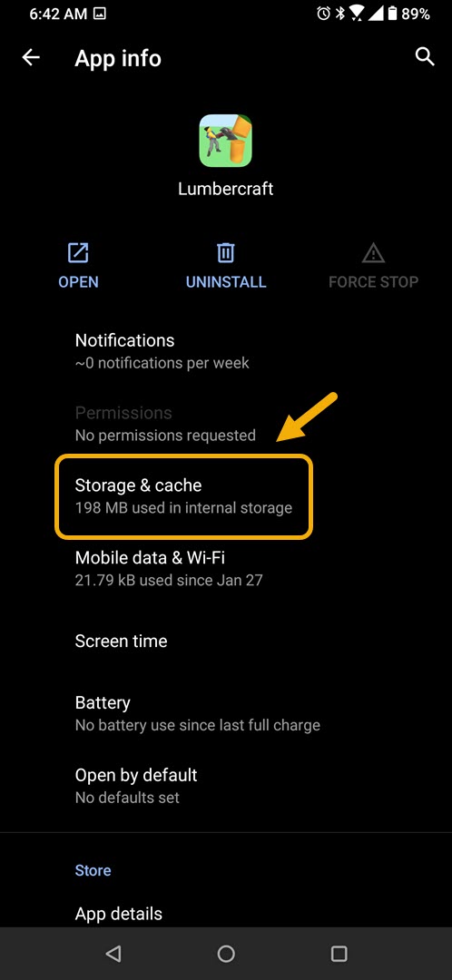 tap storage and cache