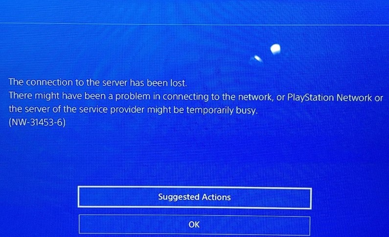 PS4 nw 31453 6 error