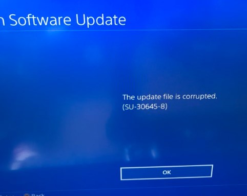 PS4 su 30645 8 error