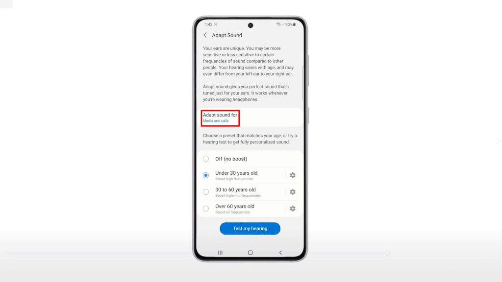 preferred ear for calls galaxy s21 adapt sound asf