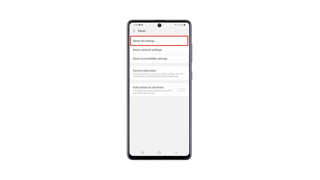 reset settings galaxy a51 4