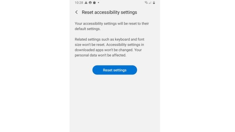 Reset Accessibility Settings on Samsung Galaxy A20