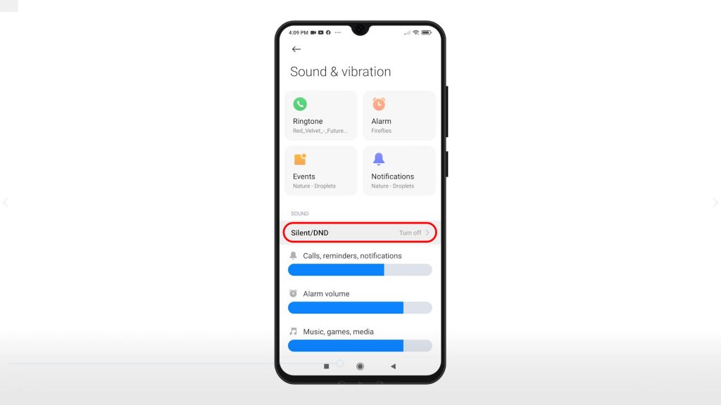 activate manage redmi note8pro do not disturb sndnd