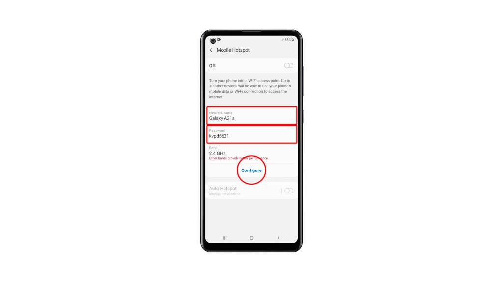 activate portable hotspot galaxy a21s 5
