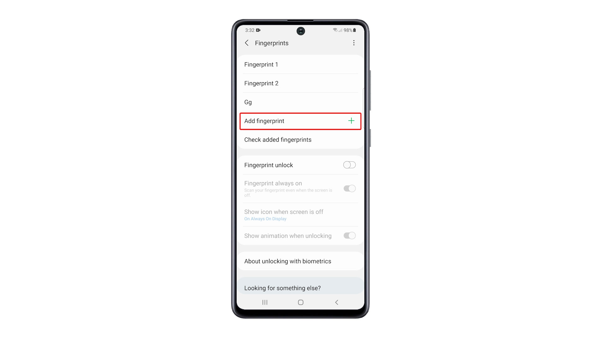 galaxy a71 fingerprint sensor