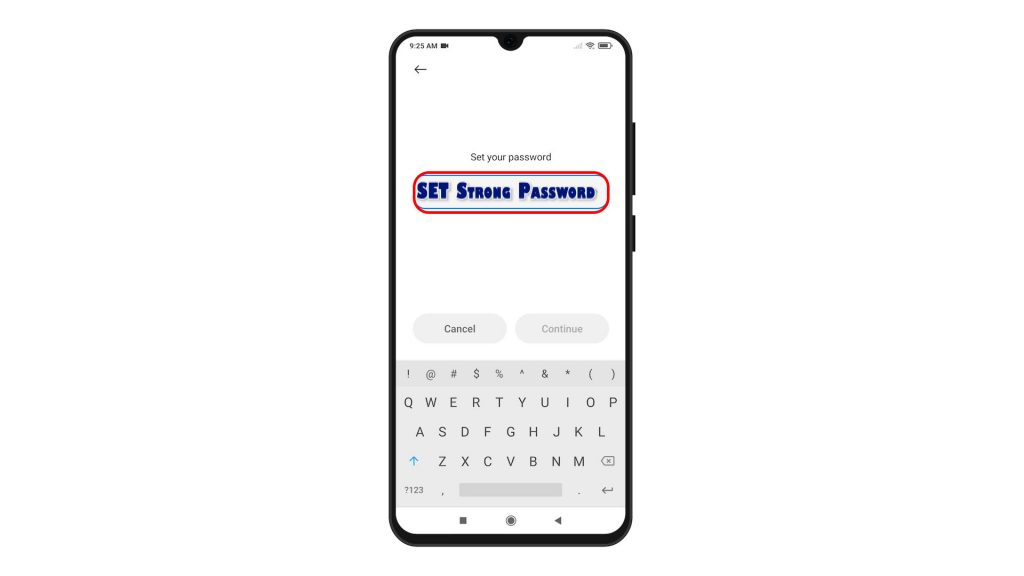 add new password xiaomi redmi note8pro enternew