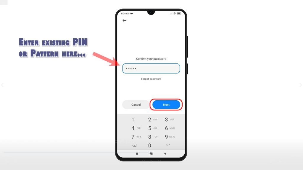 add new password xiaomi redmi note8pro next