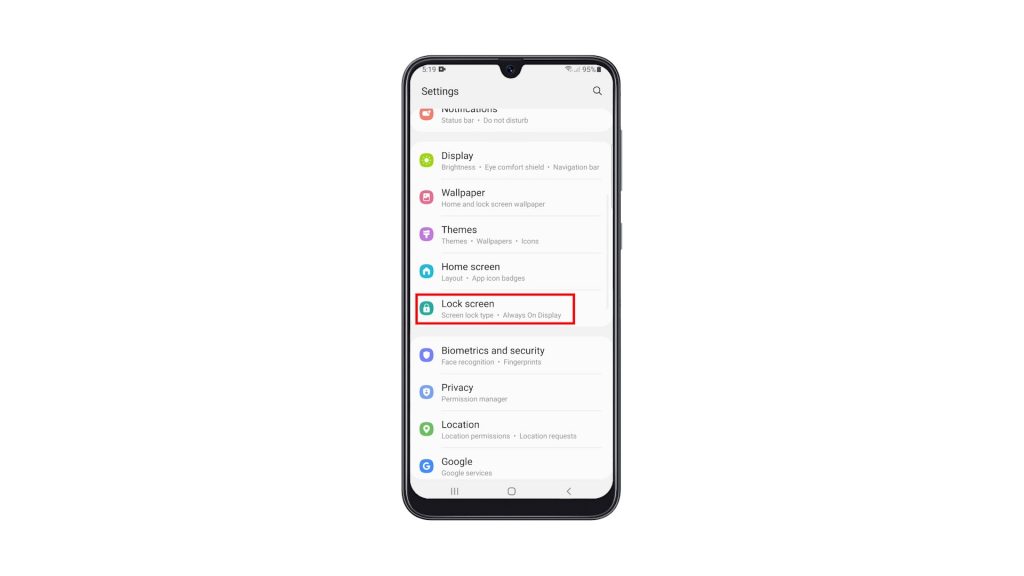 add password galaxy a50 2