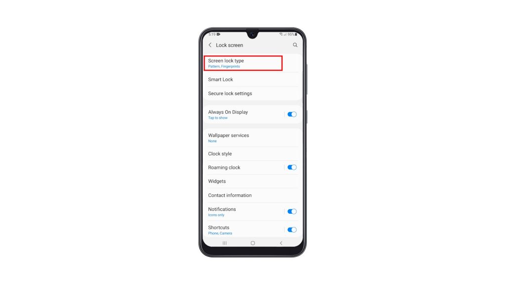 add password galaxy a50 3