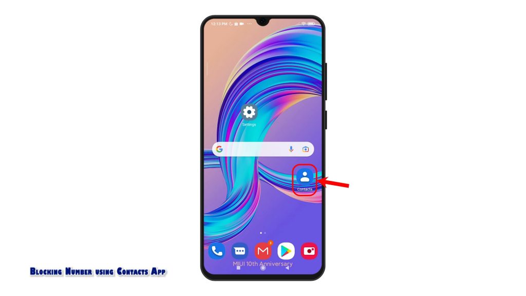 block number redmi note8 pro contacts