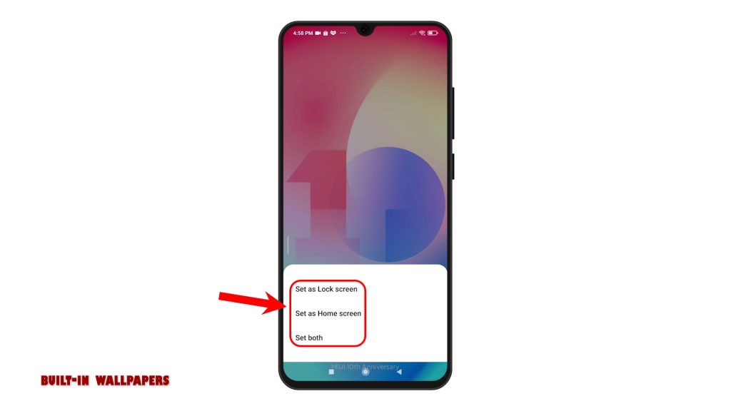 change wallpaper redmi note8pro set as