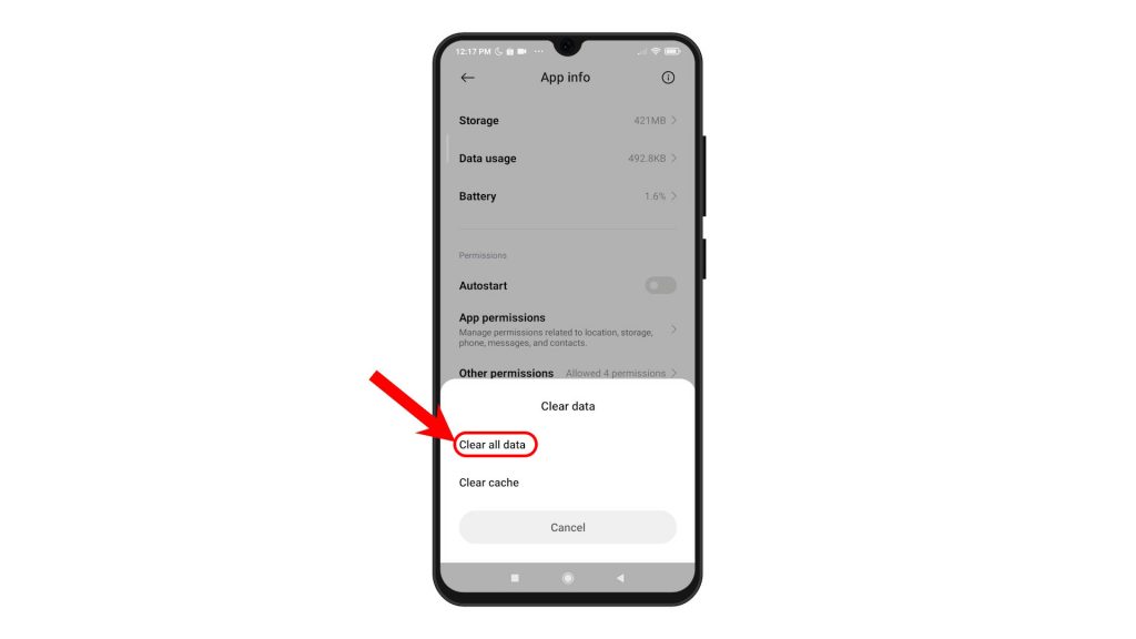 clear app data redmi note8 pro cad