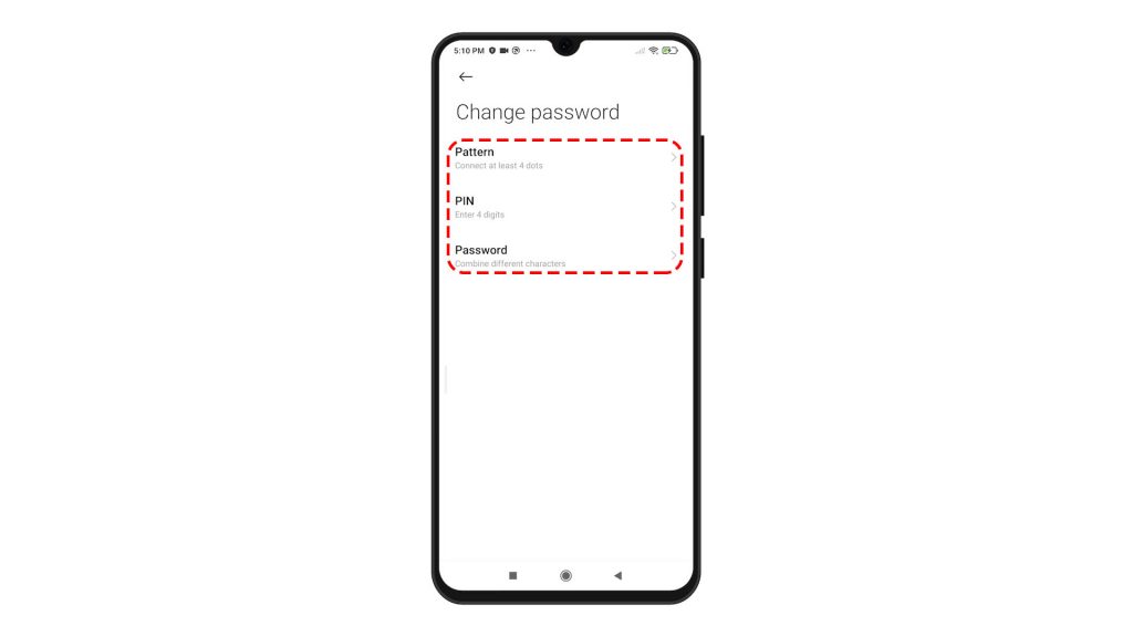 enable app lock redmi note8pro passwordtype