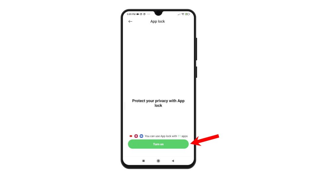 enable app lock redmi note8pro turnon
