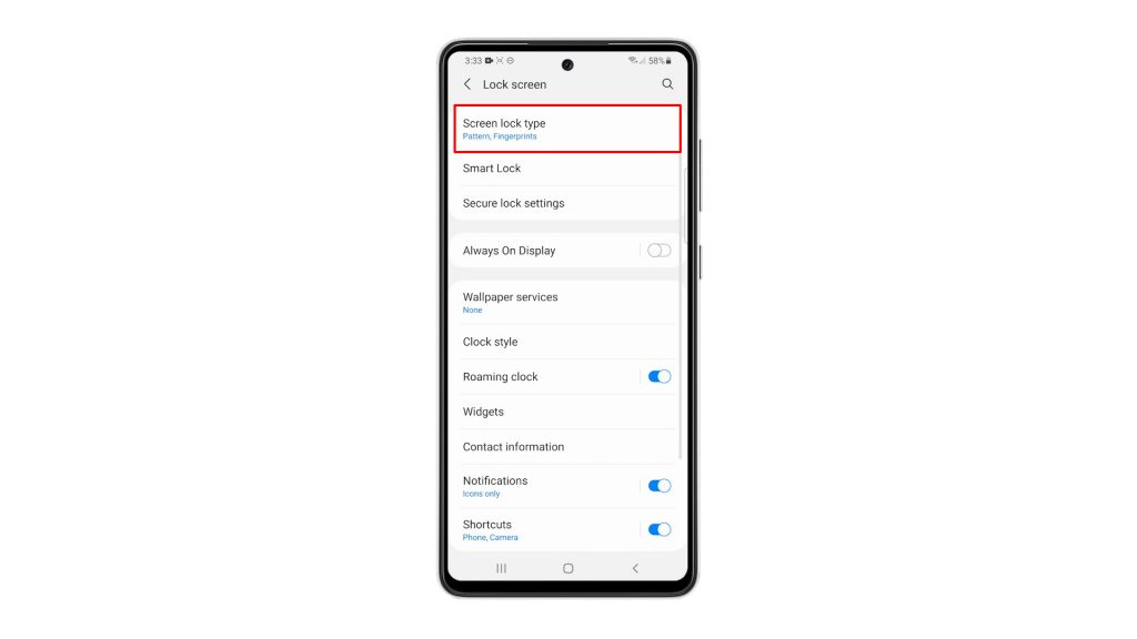 enable password unlock galaxy a71 4