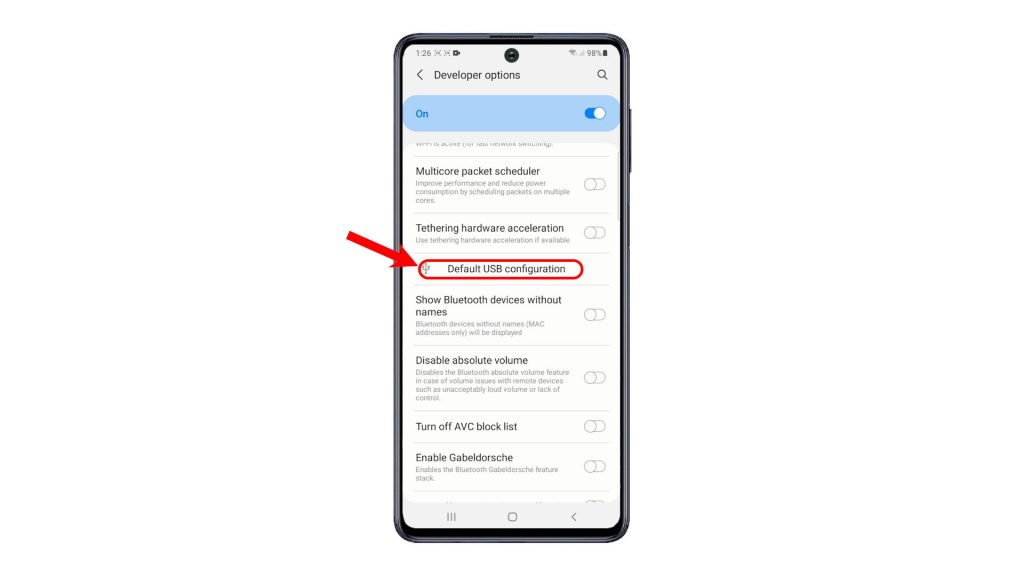 enable usb debugging mode galaxy m51 defaultusb