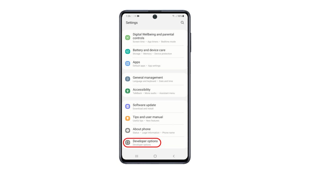 enable usb debugging mode galaxy m51 devopts