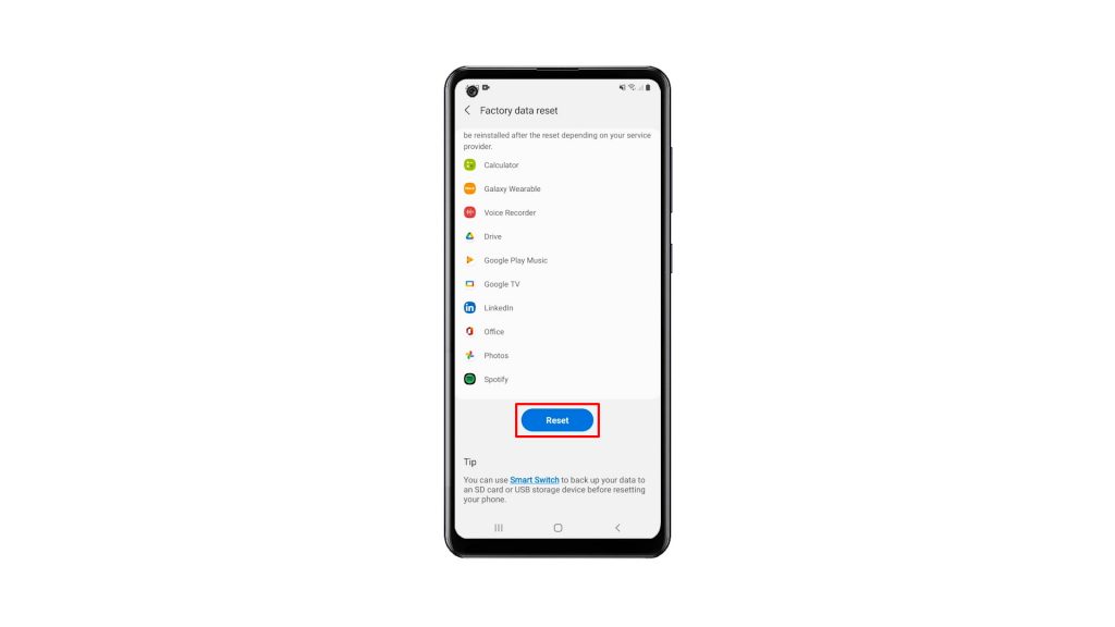 factory reset galaxy a21s 5