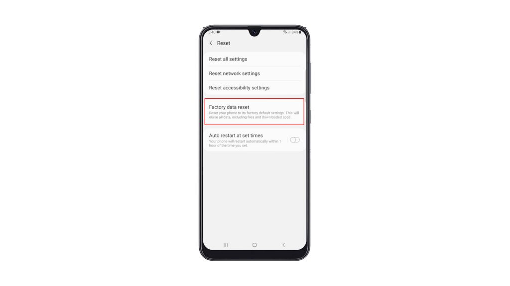 factory reset galaxy a50 4