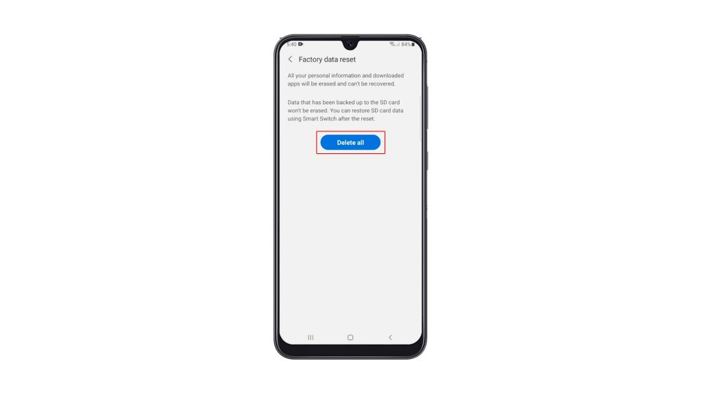 factory reset galaxy a50 6