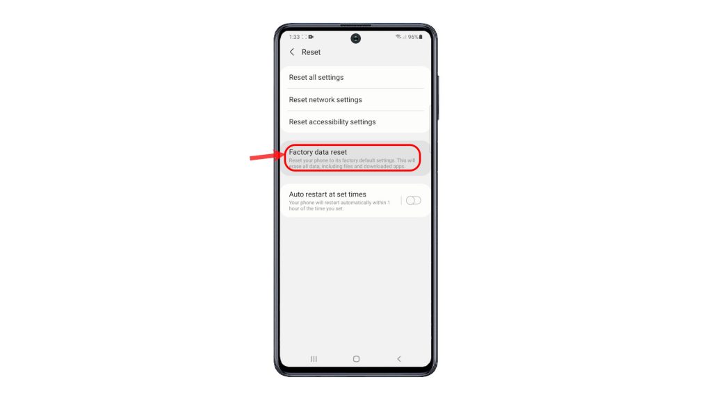 factory reset galaxy m51 via settings fdr