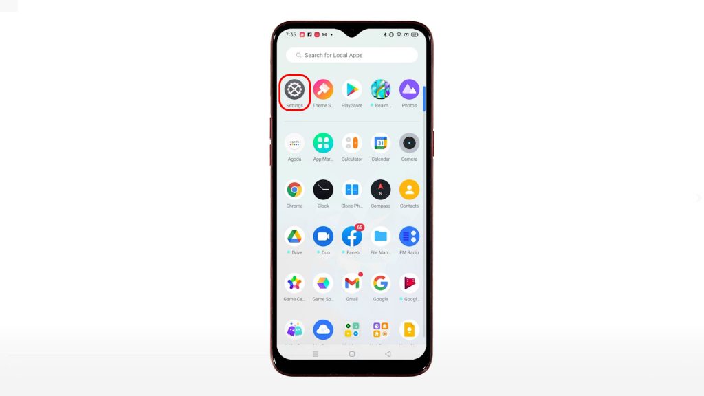 factory reset realme narzo10 via settings settings