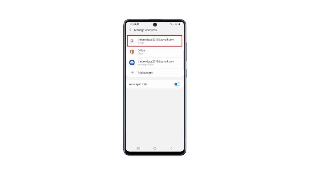 remove google account galaxy a51 3