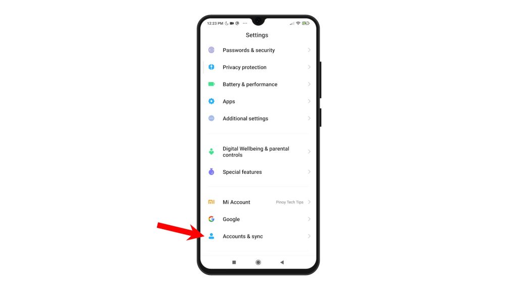 remove google account redmi note8 pro acctsync