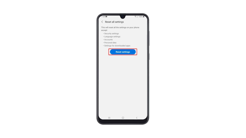 reset all settings galaxy a31 5