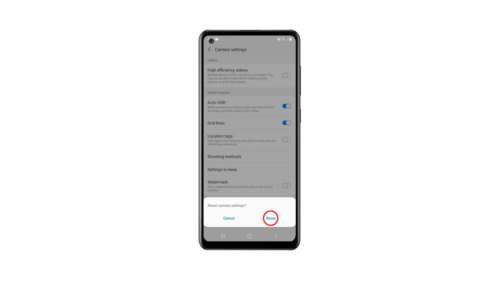 reset camera settings galaxy a21s 4