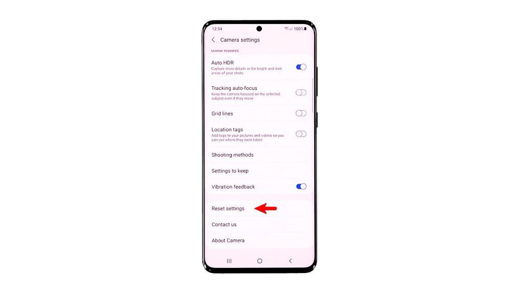 reset camera settings galaxy a71 3
