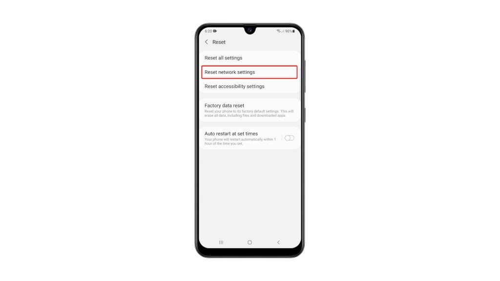 reset network settings galaxy a31 4