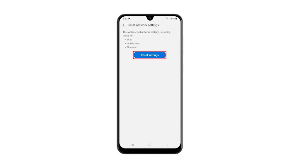 reset network settings galaxy a31 5