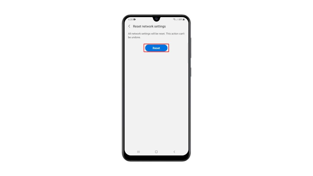 reset network settings galaxy a31 6