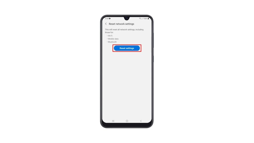 reset network settings galaxy a32 5