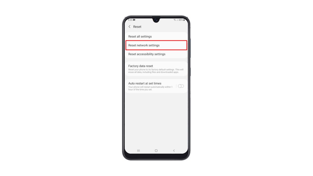 reset network settings galaxy a50 4